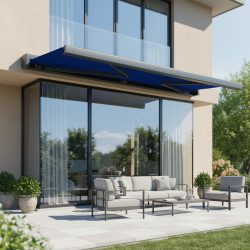 Store coffre carré, le C220 | Lambrequin enroulable en option