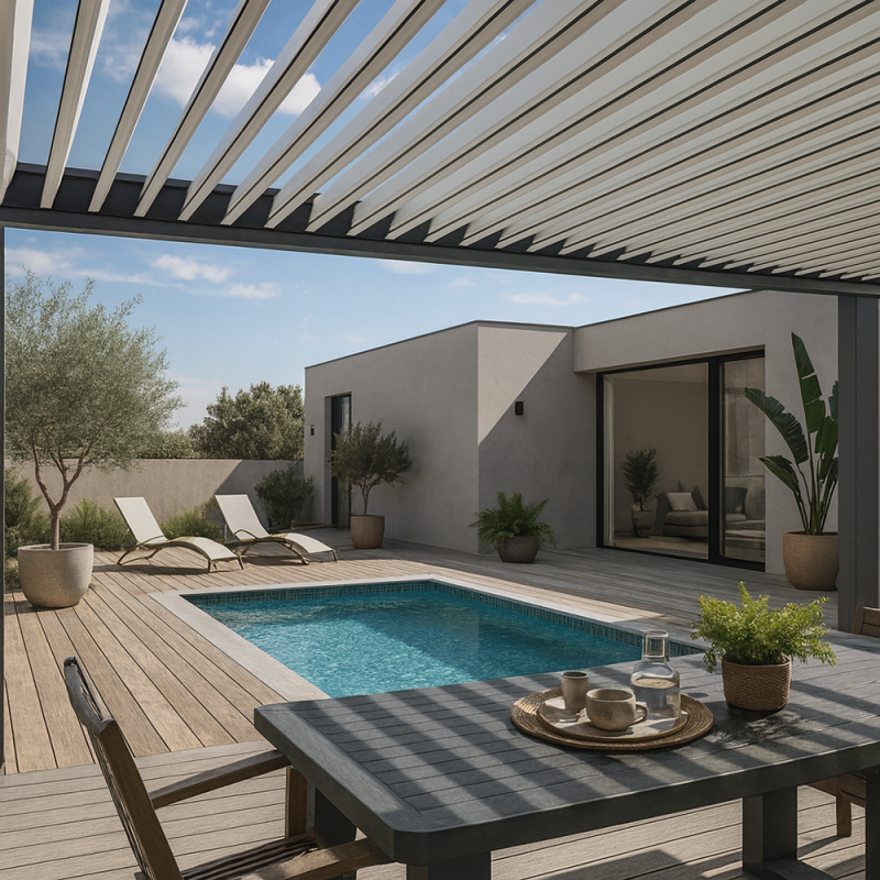 Pergola bioclimatique Horizon 3 perpendiculaire