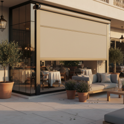 Store renforcé à coulisses | Permet d'ombrager des baies vitrées