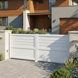 Kit portail double battant | Panneaux mixte, esthétique contemporaine