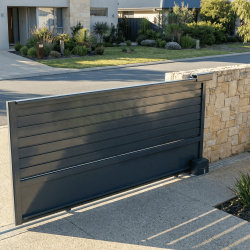 Portail coulissant en kit | Panneau mixte jusqu'à 4 mètres