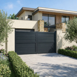 Kit portail double battant | Panneaux mixte, esthétique contemporaine