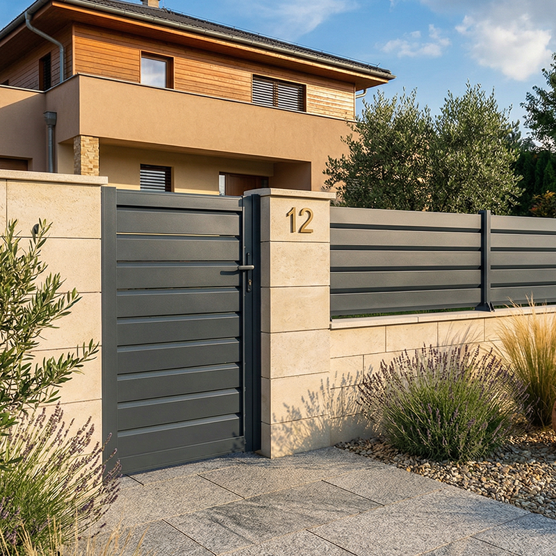 portillon battant panneau brise vue