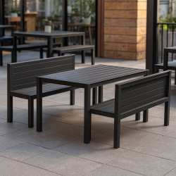 Ensemble table et banquettes