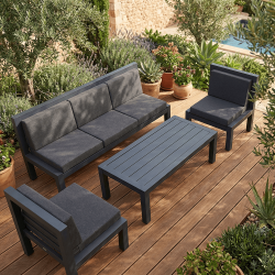 Salon de jardin gris