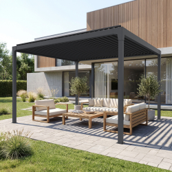 Petite pergola à lames orientables autoportée | Pergola LUCIA