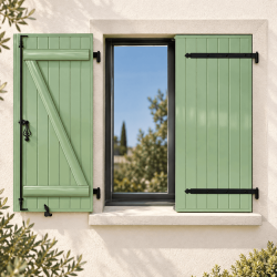 Volet battant aluminium 2 vantaux ouvert