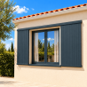 Volet coulissant aluminium tablier plein 2 vantaux fenêtre