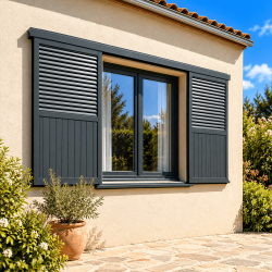 Volet coulissant aluminium mixte 2 vantaux fenêtre