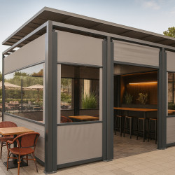 Store renforcé à coulisses | Permet d'ombrager des baies vitrées