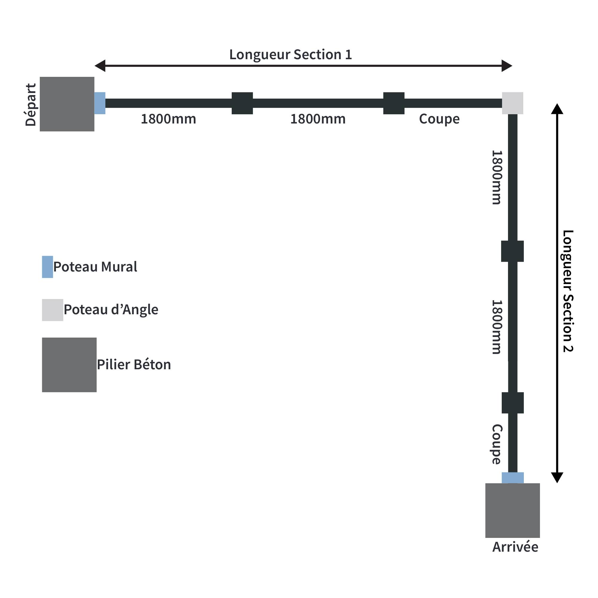 cloture alu en kit pose en angle