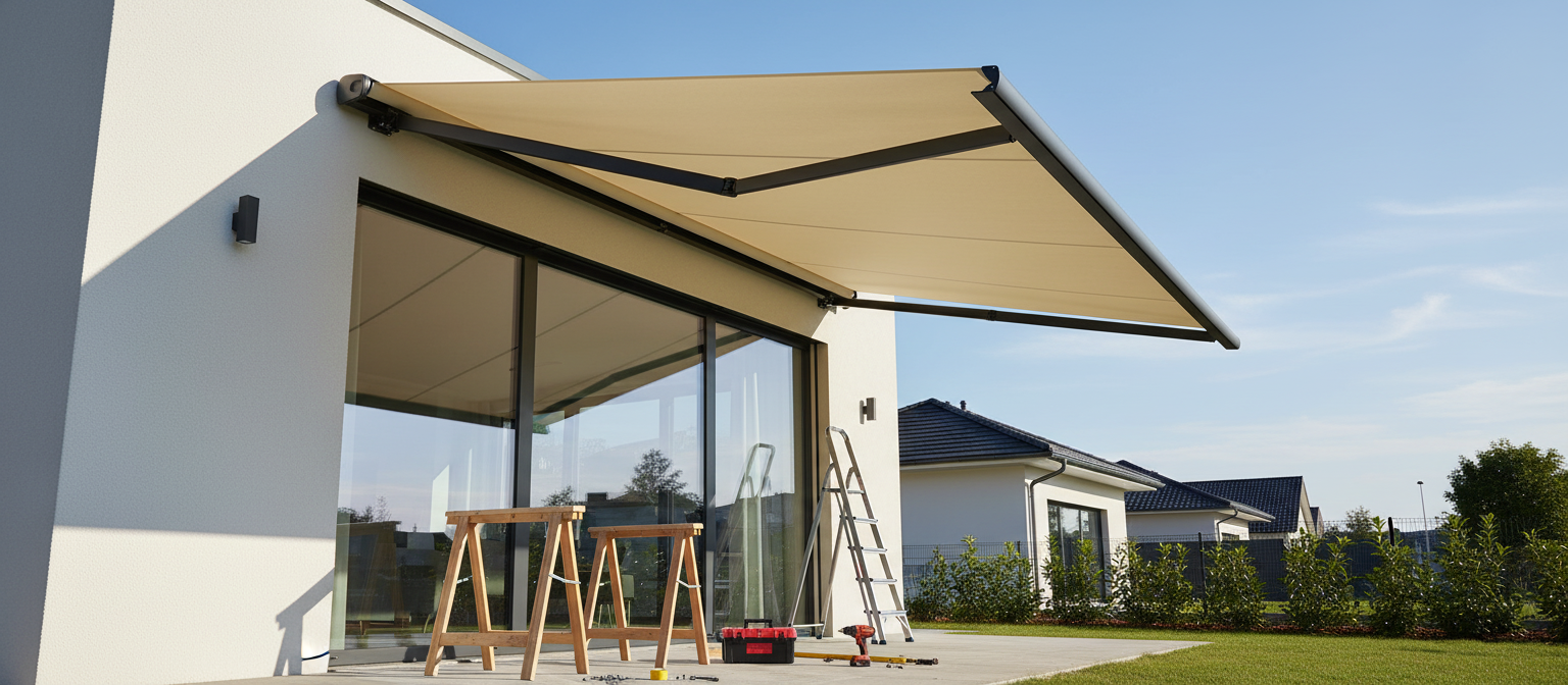 Chantier store de terrasse