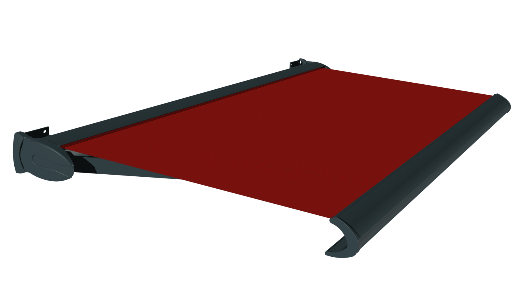 Store coffre rouge vue de dessus