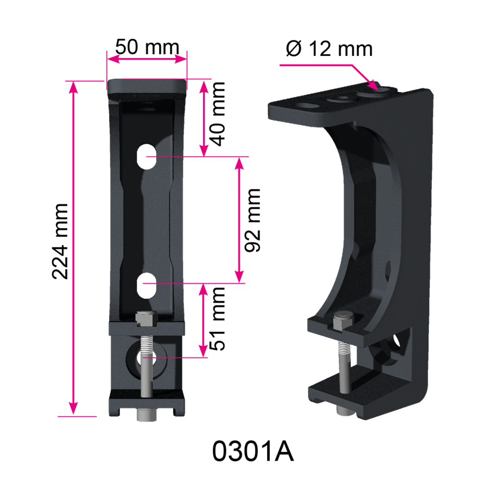 Support facade et plafond monobloc 300