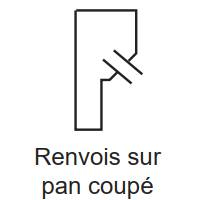 Renvois sur pan coupé